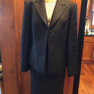 Calvin Klein ribbed fabric black suit 14